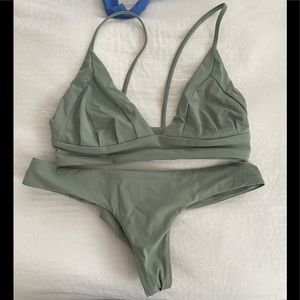 Boys + Arrows army green bikini